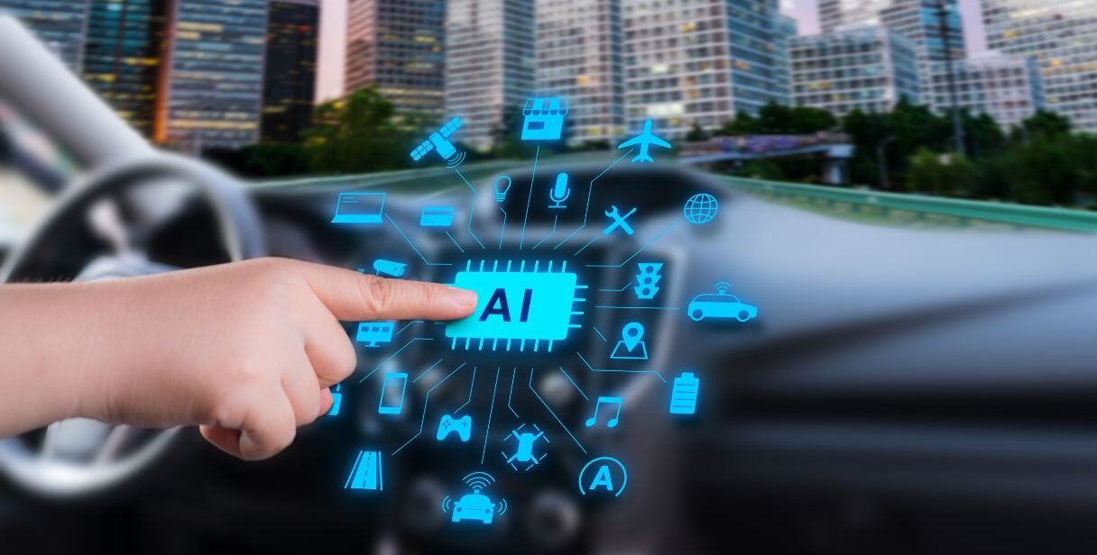 automovil con tablero de inteligencia artificial